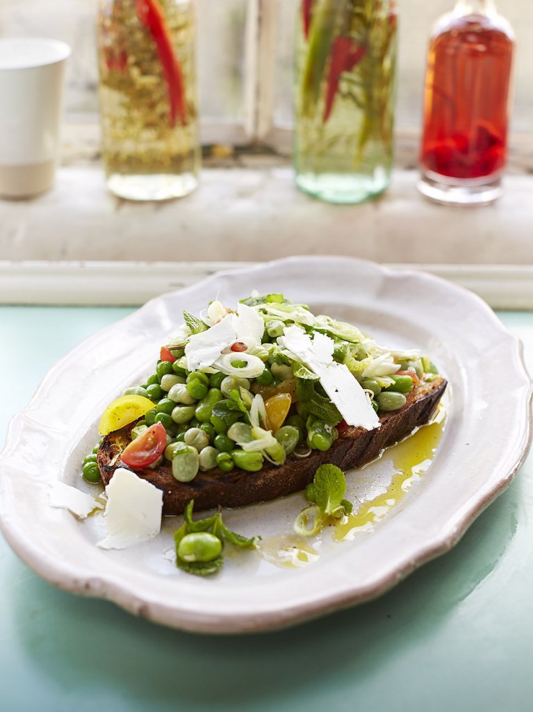 Posh Beans on Toast Vegetables Recipes Jamie Oliver