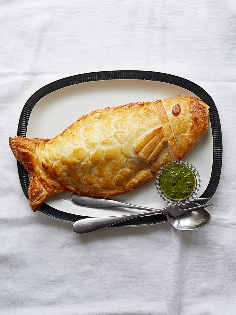 Sea bass in puff pastry Jamie Oliver